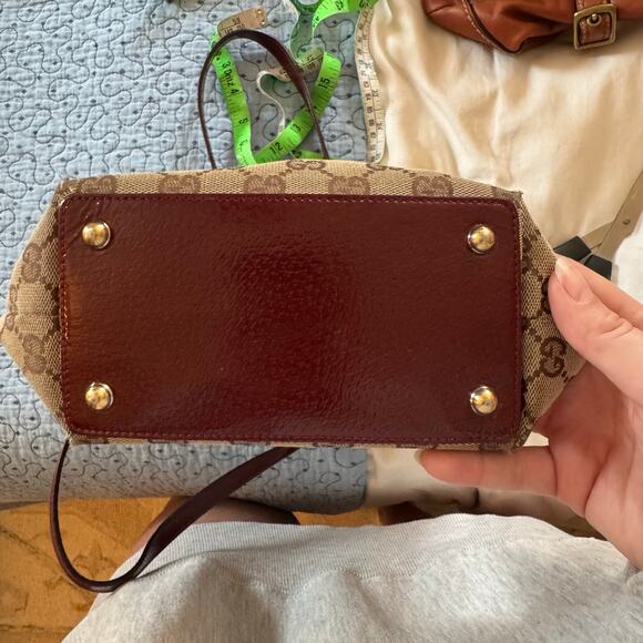 GUCCI Eclipse Small Tote In Canvas Red Designer Logo Bag bucket shoulder - Picture 10 of 16